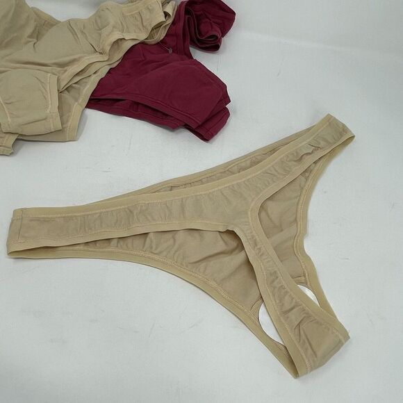 EVERYDAY Stitch Fix Thongs Womens 3X Made in Italy NEW Cotton Beige Red Lot of 8 - Picture 5 of 14